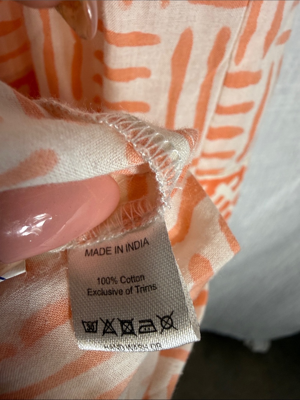 MAREA | Veranda Sleeveless Printed Maxi Dress in Melon/White, Size large - Picture 9 of 12